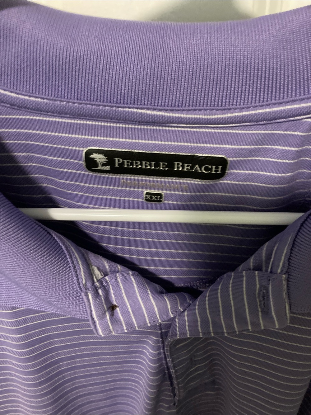 Pebble Beach Men’s Lavender Pinstripe Polo